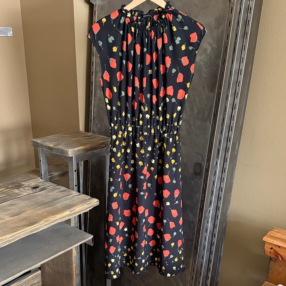 Banana Republic Dress with Red and Yellow Floral Pattern